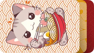 Ramen Cat Wallet Set of 3 cards card design